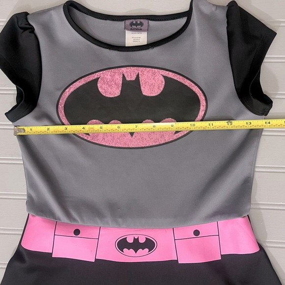 Batman Batgirl Costume Dress‎ Girls Large Gray Black Pink Stretchy Superhero - Picture 5 of 10
